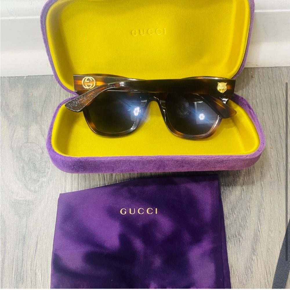 Gucci Tortoise Shell Sunglasses#GG0327S - Picture 3 of 4